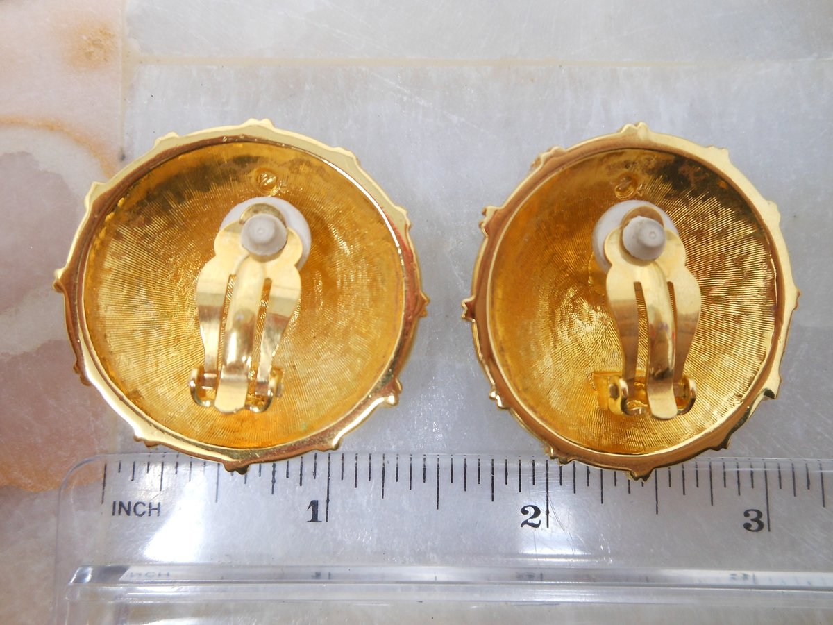 Vintage SWAROVSKI Earrings Huge Pave Crystal Designer SWAN LOGO Clip On Basketweave Statement Runway Jewelry Gift, VivianJoel.com