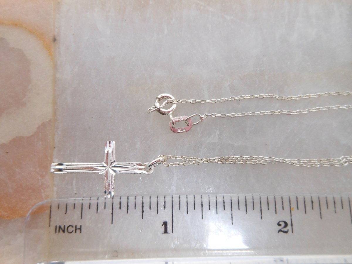 Vintage STERLING SILVER Cross Pendant Necklace Delicate Petite Minimalist Mid Century Jewelry Gift, VivianJoel.com