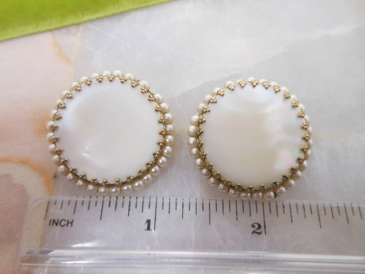 Vintage Mother of Pearl Bracelet Earring Set Charm Fob Ornate Victorian Regency Revival Bead Art Deco Jewelry Mid Century, VivianJoel.com