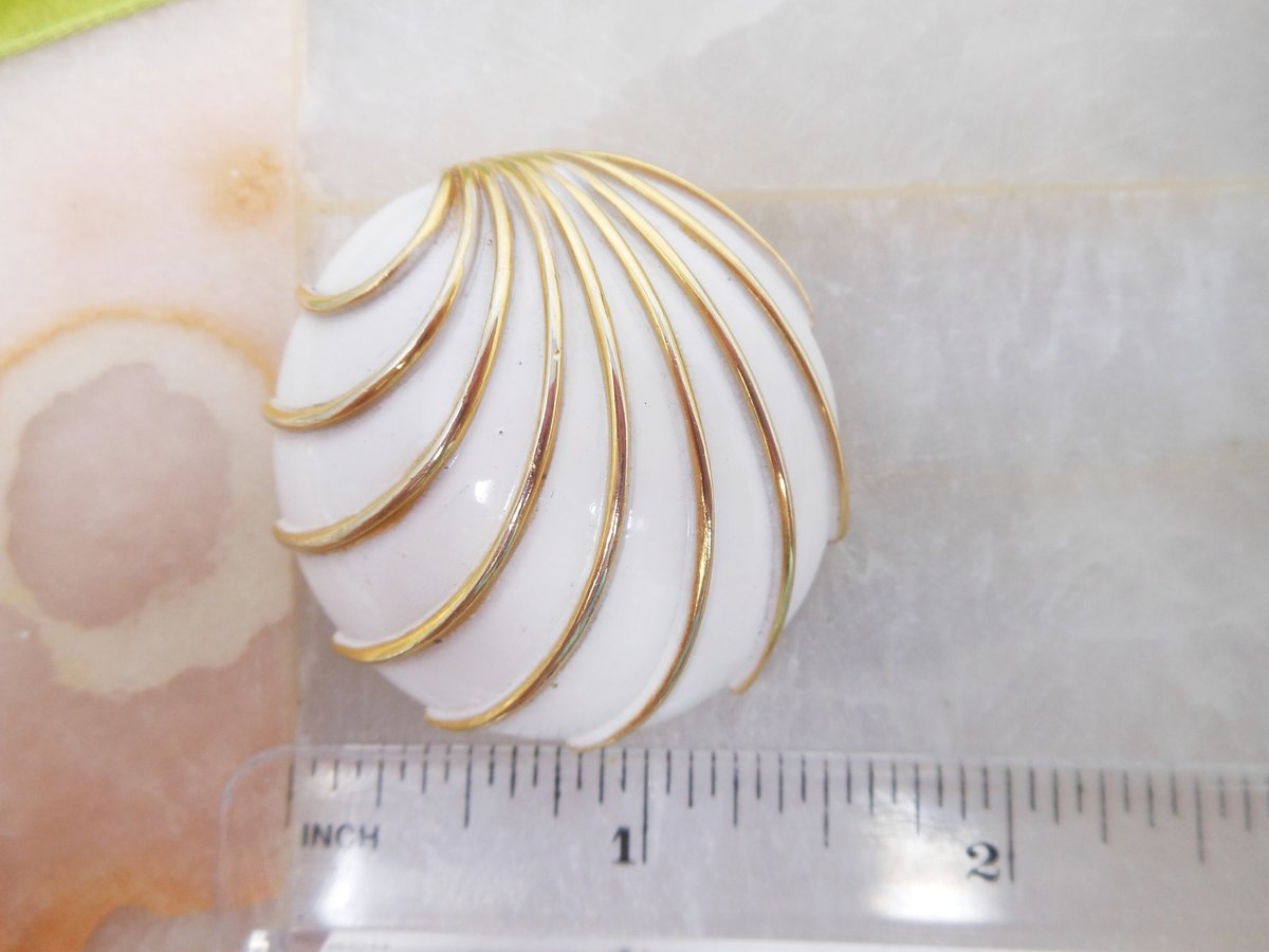 Vintage MARVELLA Pin Brooch Earrings Set Clip On White Enamel Classic Designer Mid Century Modernist Wedding Jewelry Gift, VivianJoel.com