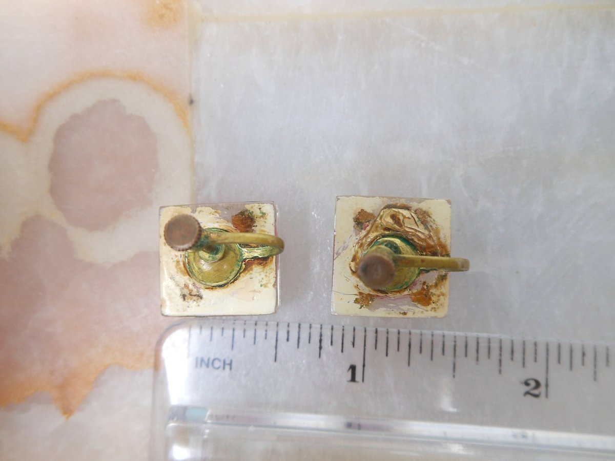 Vintage LUCITE Reverse Carved Earrings Red Rose Flower Screw Back Plastic Resin Mid Century Jewelry Gift, VivianJoel.com