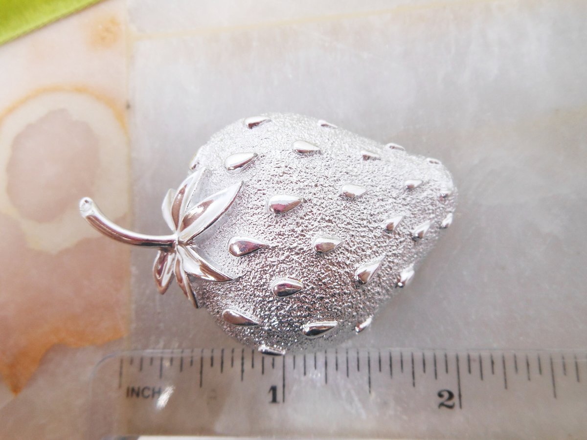 Vintage SARAH COVENTRY Fruit Brooch Designer Pin Strawberry Rockabilly Mid Century Jewelry Gift, VivianJoel.com