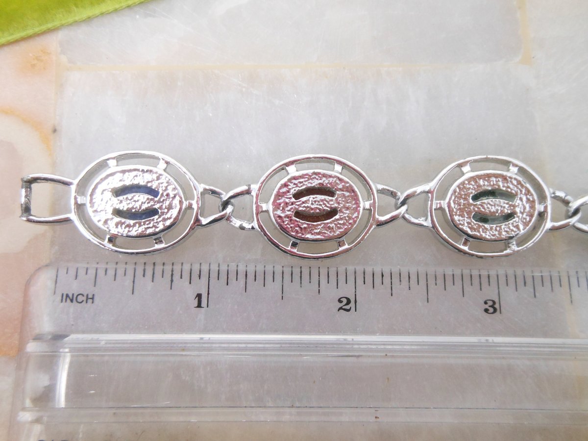 Vintage SARAH COVENTRY Bracelet Faux Jade Lapis Carnelian Festoon Chain Link Designer Mid Century Jewelry Gift, VivianJoel.com