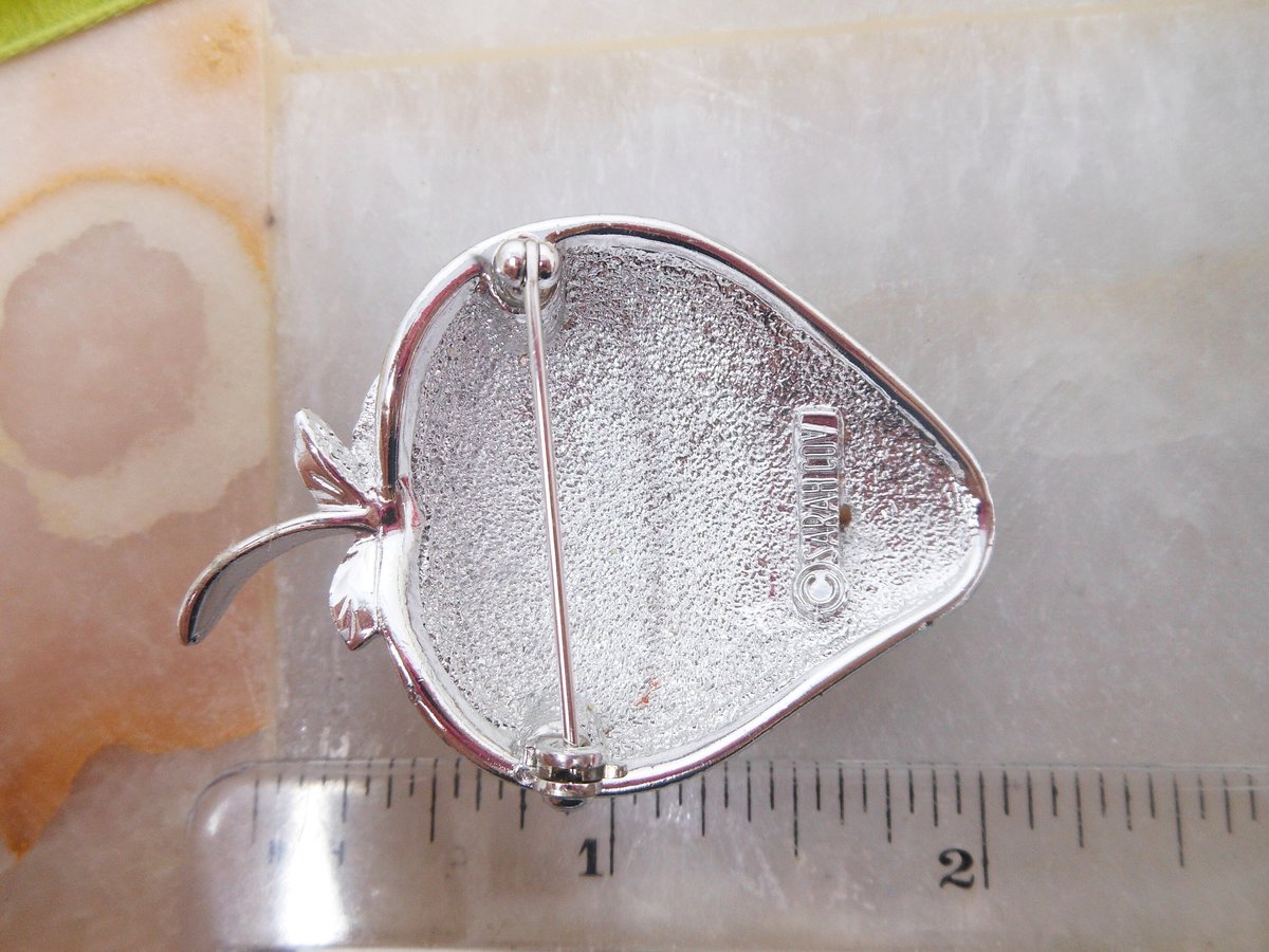 Vintage SARAH COVENTRY Fruit Brooch Designer Pin Strawberry Rockabilly Mid Century Jewelry Gift, VivianJoel.com