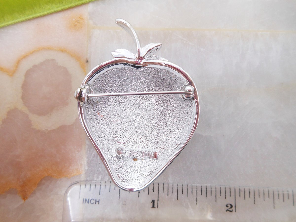 Vintage SARAH COVENTRY Fruit Brooch Designer Pin Strawberry Rockabilly Mid Century Jewelry Gift, VivianJoel.com