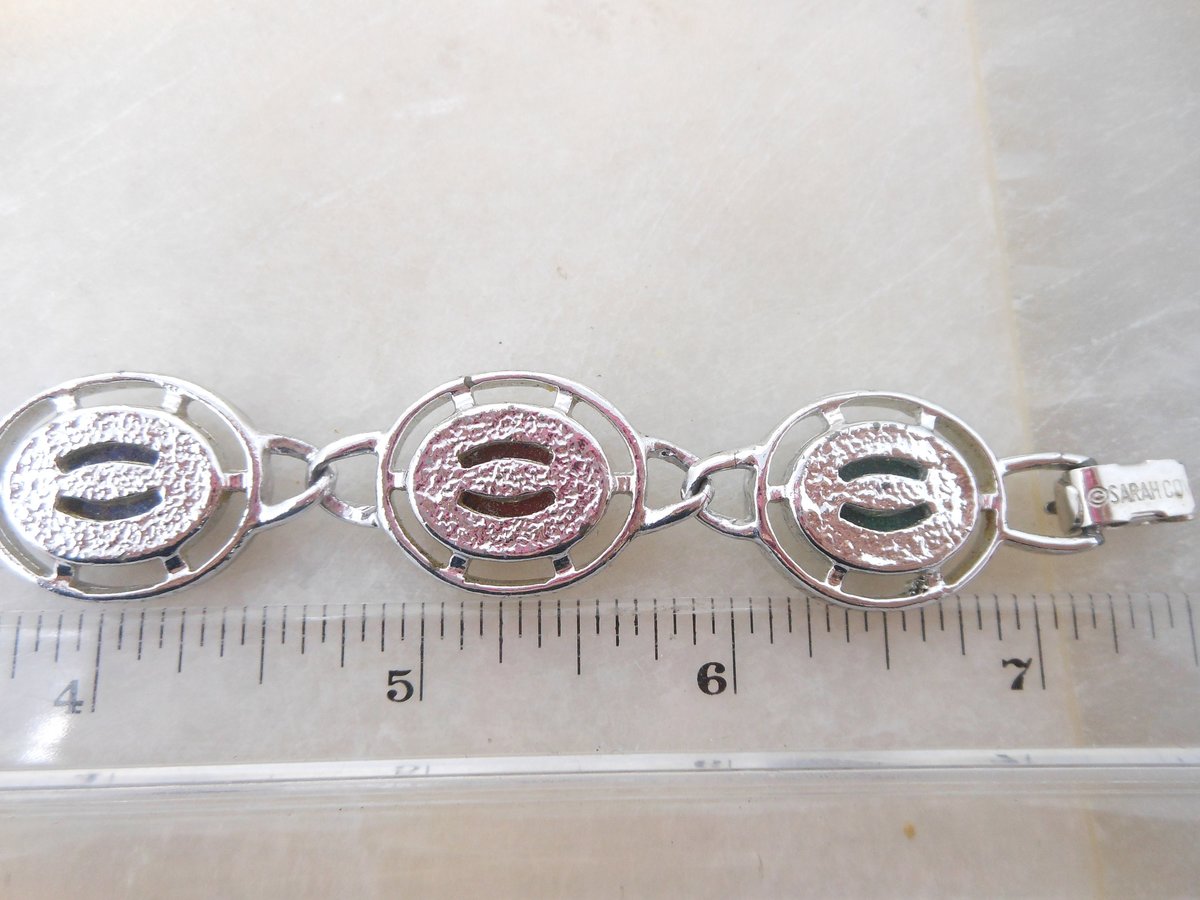 Vintage SARAH COVENTRY Bracelet Faux Jade Lapis Carnelian Festoon Chain Link Designer Mid Century Jewelry Gift, VivianJoel.com