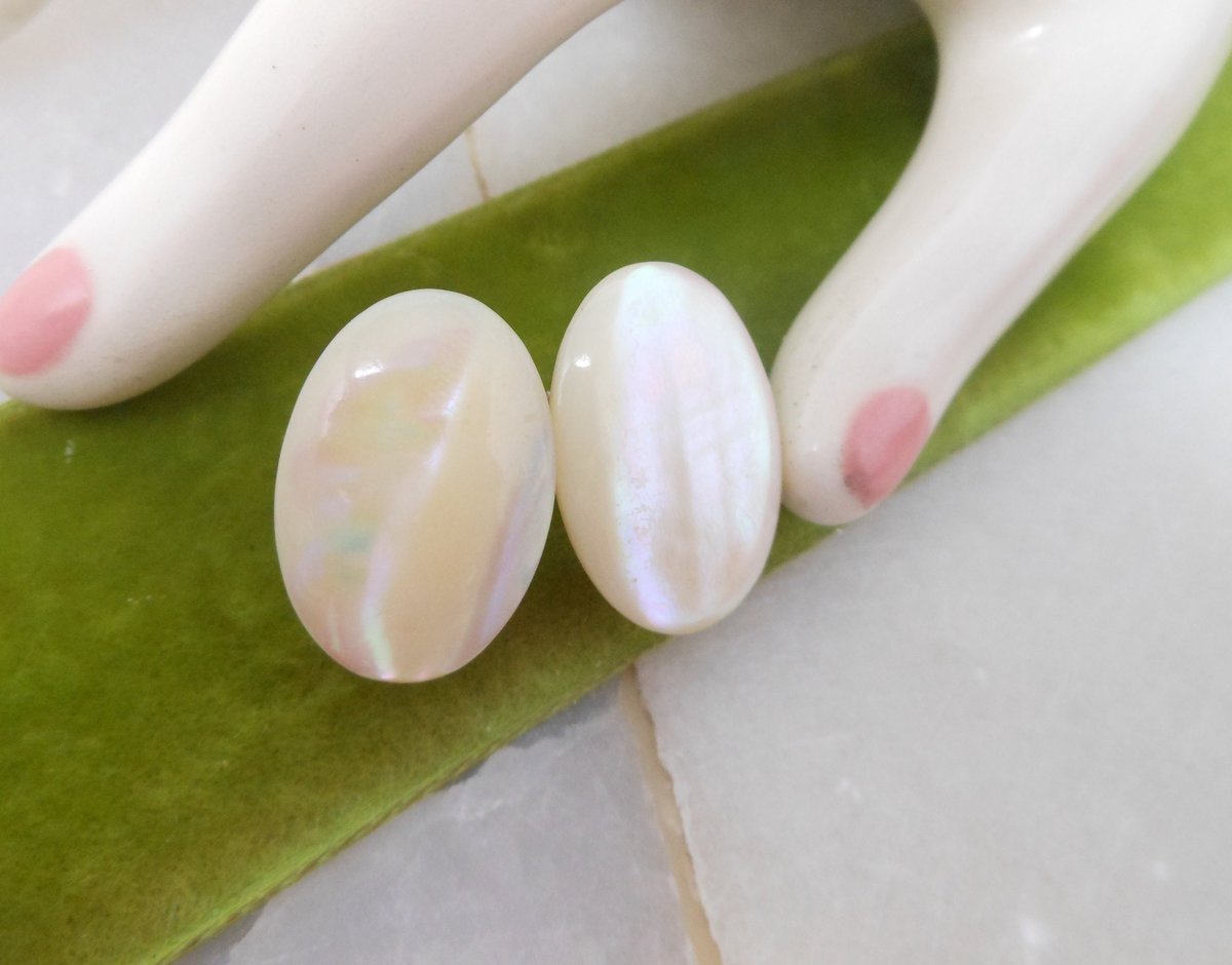 Vintage STERLING SILVER Mother of Pearl Earrings Screw Back 925 Jewelry Beach Wedding Bride Gift,  VivianJoel.com