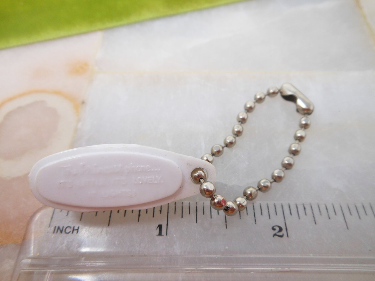 Vintage Miniature Princess White Phone Key Chain White Kitsch Plastic Charm Promo Telephone Advertisement Keychain Gift, VivianJoel.com