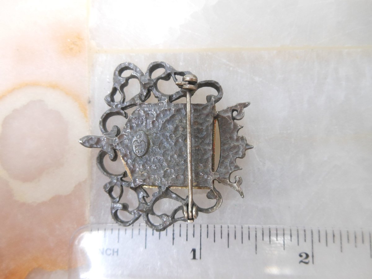 Vintage LIND GAL Heraldic Shield Coat of Arms Eagle Crown Designer LG Mid Century Jewelry Gift, VivianJoel.com