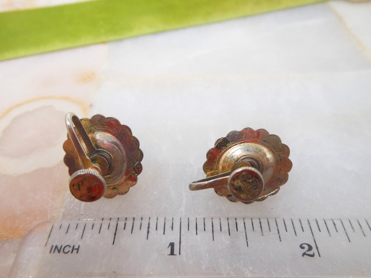 Vintage CORO Moonstone Pink Rhinestone Earrings Screw Back Opal Art Glass Designer Jewelry Mid Century, VivianJoel.com