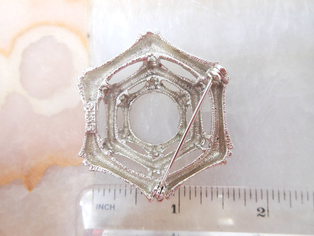 Vintage LISNER Brooch Bamboo Designer Good Luck Pin Silver Tone Plate Jewelry Gift Mid Century, VivianJoel.com