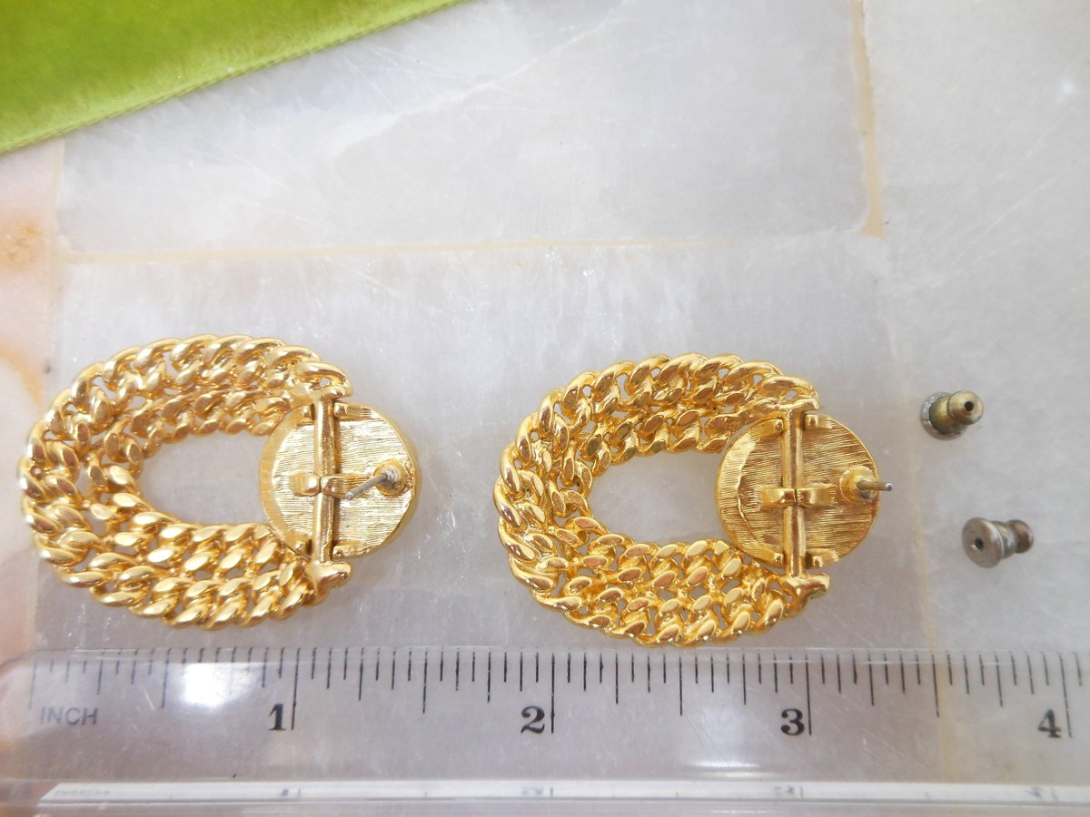 Vintage KENNETH Jay LANE KJL Earrings Dangle Drop Door Knocker Gold Plate Pearl Designer Pierced Jewelry Gift, VivianJoel.com