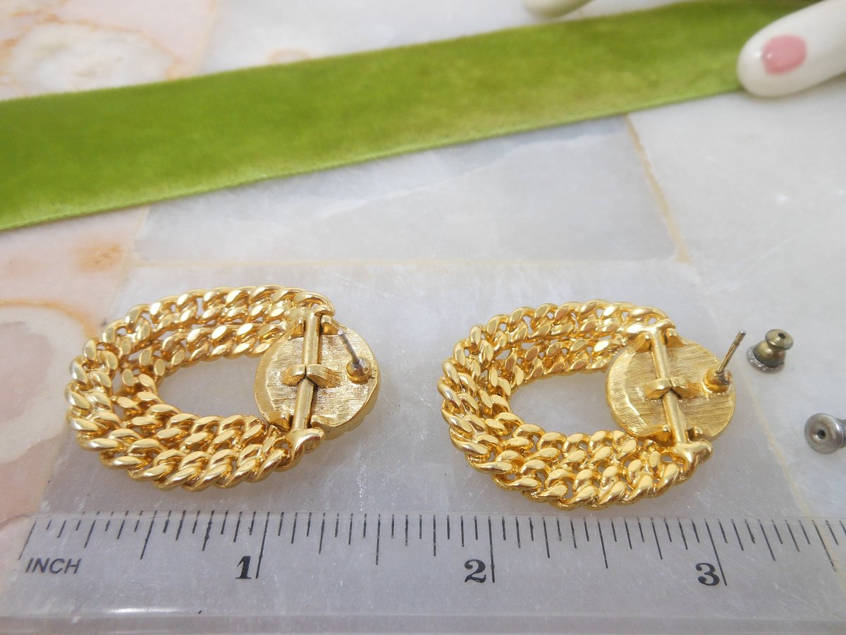 Vintage KENNETH Jay LANE KJL Earrings Dangle Drop Door Knocker Gold Plate Pearl Designer Pierced Jewelry Gift, VivianJoel.com