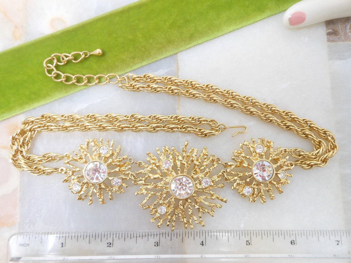 Vintage KJL KENNETH Jay LANE Designer Necklace Earrings Set Regal Riches Collection Statement Chunky Pendant Avon Runway, VivianJoel.com