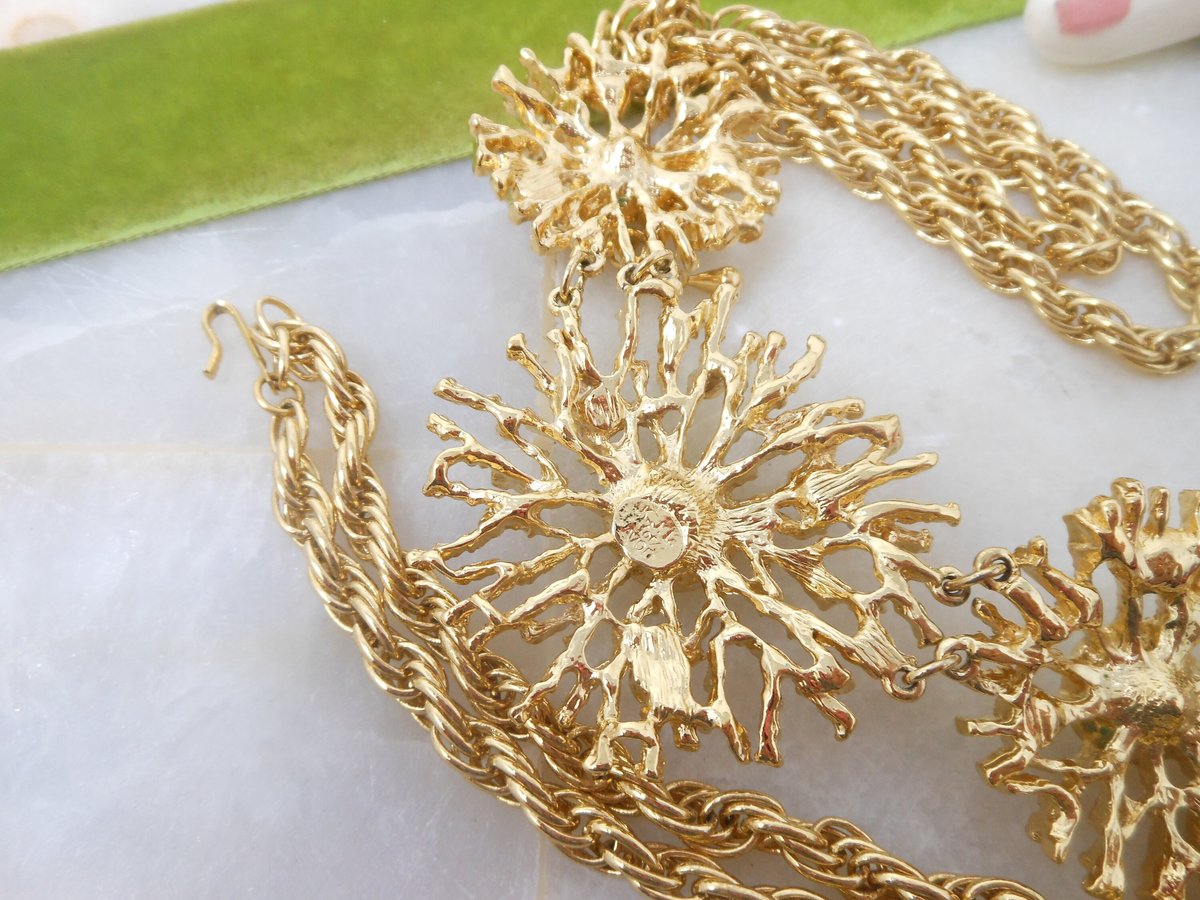 Vintage KJL KENNETH Jay LANE Designer Necklace Earrings Set Regal Riches Collection Statement Chunky Pendant Avon Runway, VivianJoel.com