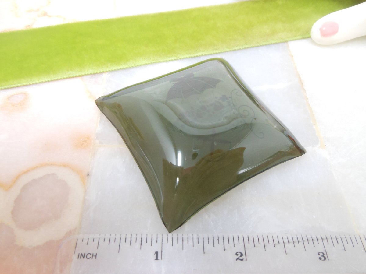 Vintage HOUZE Glass Ring Dish Tray Feminine Delicate Flower Wagon Basket Retro Graphic Mid Century, VivianJoel.com