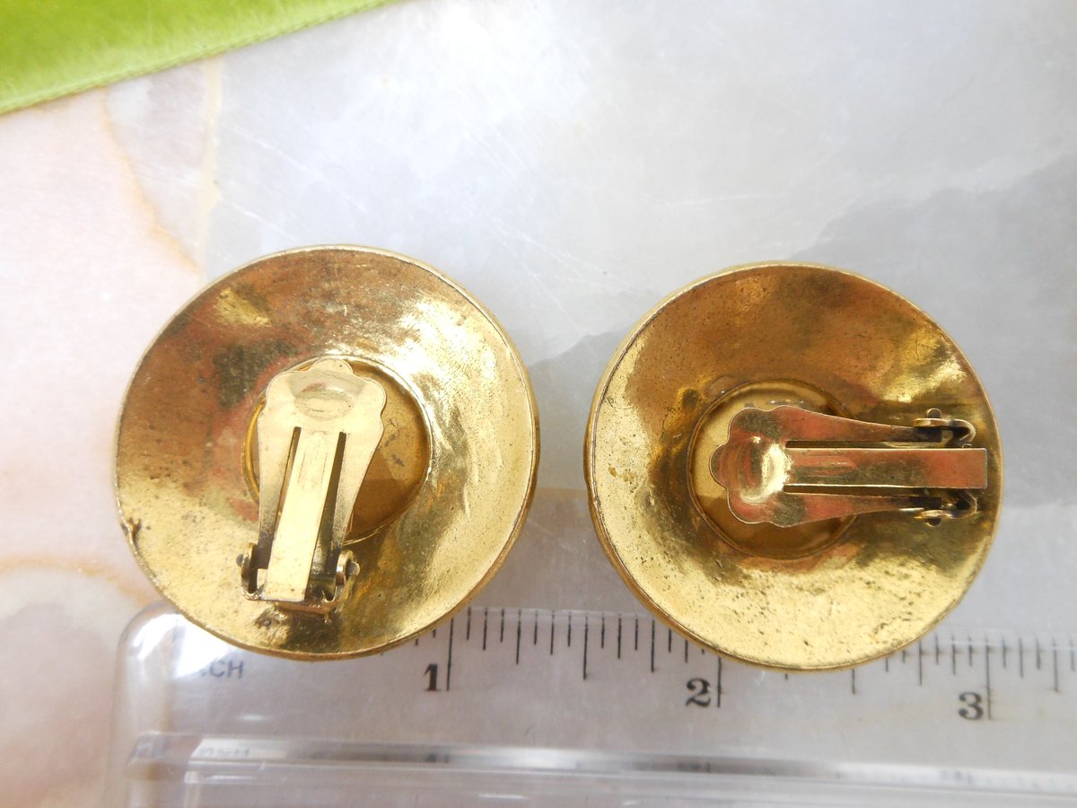 Vintage Huge Topaz Earrings Jumbo Clip On Rhinestone Crystal Runway Mogul Mid Century Jewelry Gift, VivianJoel.com