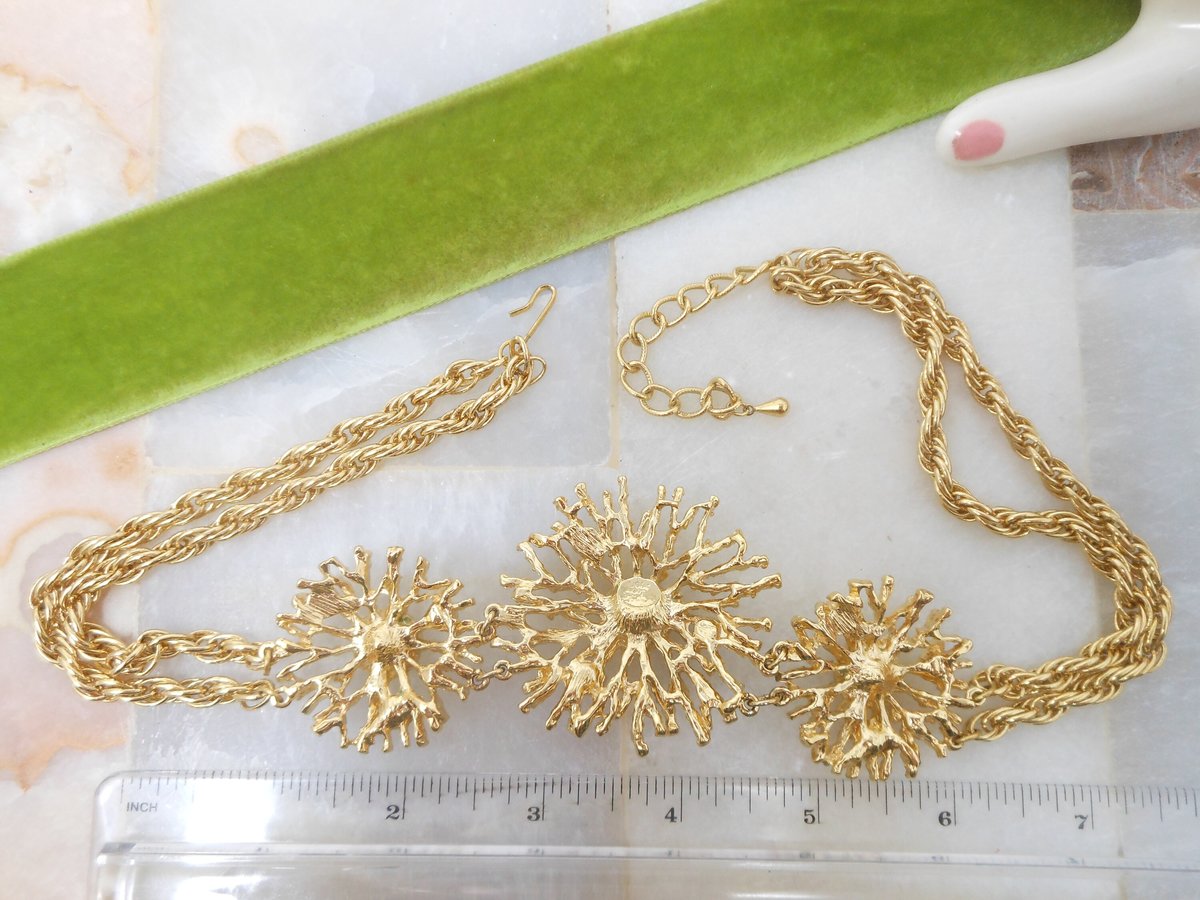 Vintage KJL KENNETH Jay LANE Designer Necklace Earrings Set Regal Riches Collection Statement Chunky Pendant Avon Runway, VivianJoel.com