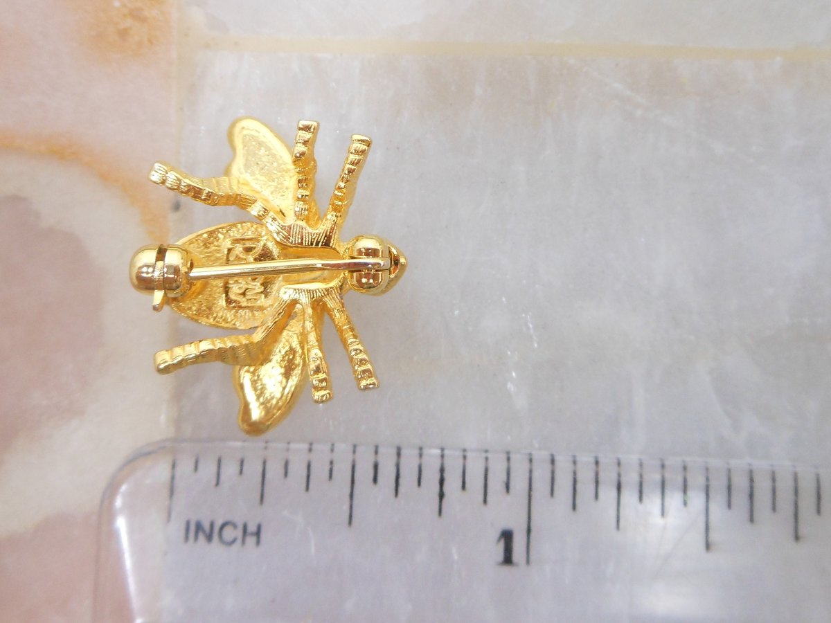 Vintage JOAN RIVERS Rhinestone Bee Brooch Crystal Designer Petite Pin Insect Bumblebee Bug Jewelry Collectible Gift, VivianJoel.com