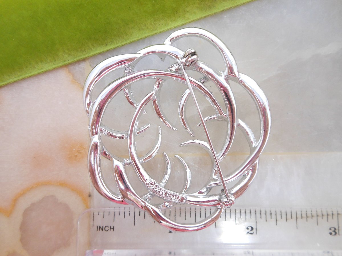 Vintage SARAH COVENTRY Pin Brooch Classic Wreath Tailored Swirl Pinwheel Designer Mid Century Jewelry Gift, VivianJoel.com