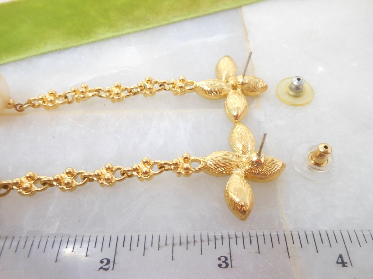 Vintage MONET Rhinestone Earrings Dangle Drop Crystal Ornate Chandelier Runway Pearl Exceptional Statement Jewelry Gift, VivianJoel.com