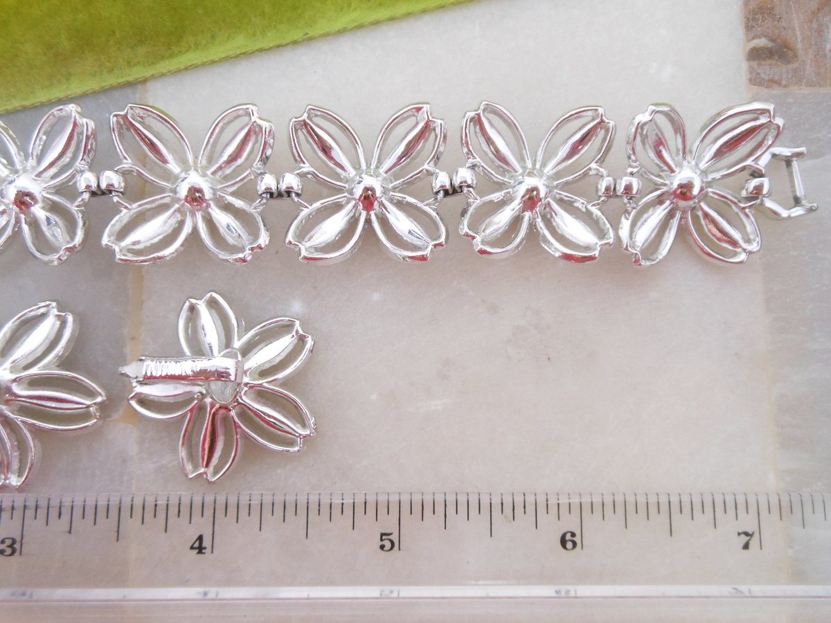 Vintage SARAH COVENTRY Black Beauty Pin Brooch Bracelet Earrings Set Parure Rhinestone Mid Century Designer Jewelry Gift, VivianJoel.com