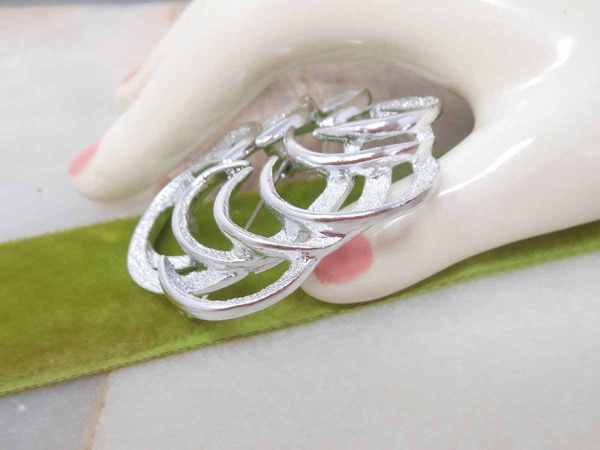 Vintage SARAH COVENTRY Pin Brooch Classic Wreath Tailored Swirl Pinwheel Designer Mid Century Jewelry Gift, VivianJoel.com