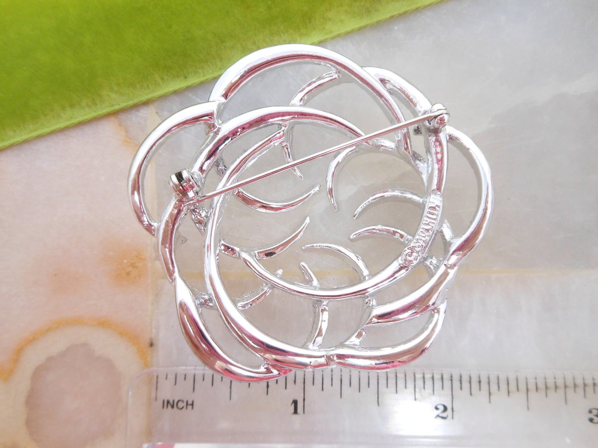 Vintage SARAH COVENTRY Pin Brooch Classic Wreath Tailored Swirl Pinwheel Designer Mid Century Jewelry Gift, VivianJoel.com
