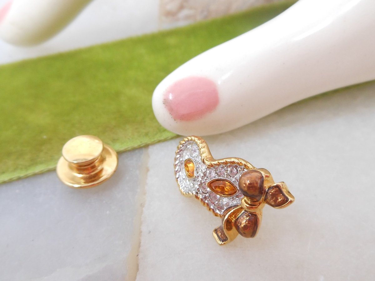 Vintage SWAROVSKI Designer Mask Brooch Lapel Pin Pave Crystal Mardi Gras SWAN LOGO Jewelry Gift, VivianJoel.com