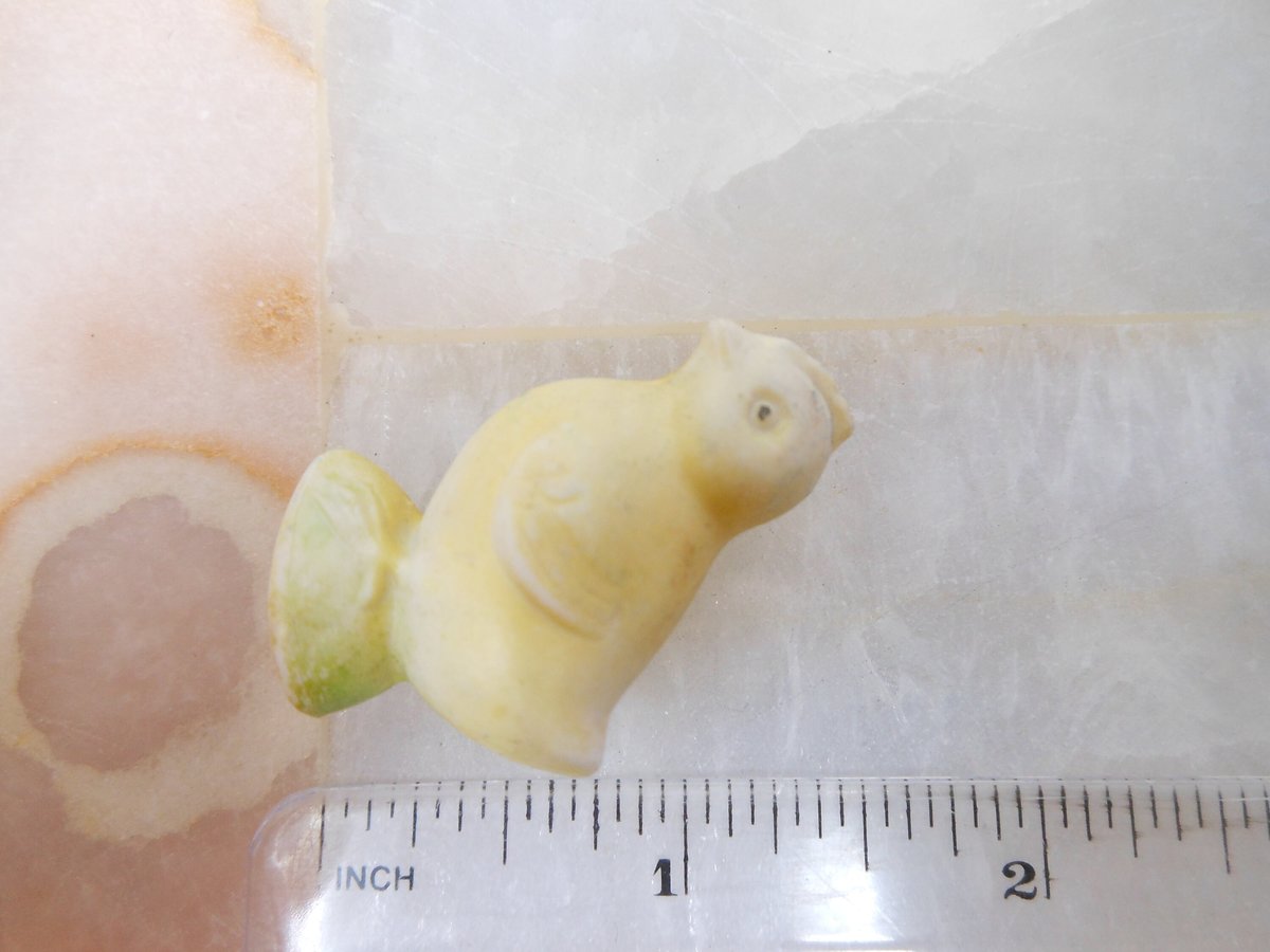 Vintage GERMANY Bisque Yellow Chick Chicken Doll Miniature Porcelain Figurine Penny Figural Easter Mid Century Gift, VivianJoel.com