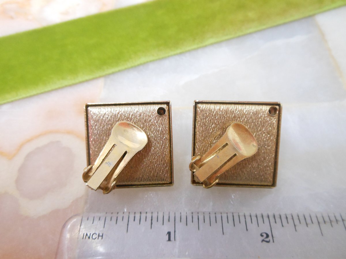 Vintage Pink Pearly Earrings Rhinestone Glam Clip On Moonglow Aurora Borealis Chunky Jewelry Mid Century Gift, VivianJoel.com