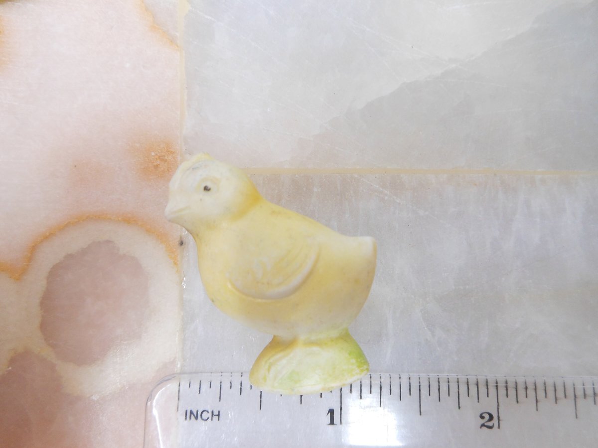 Vintage GERMANY Bisque Yellow Chick Chicken Doll Miniature Porcelain Figurine Penny Figural Easter Mid Century Gift, VivianJoel.com