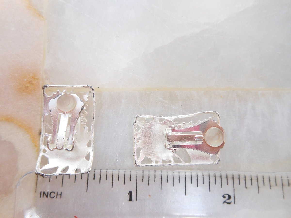 Vintage Hawaii STERLING SILVER Earrings Figural Flower Cactus Clip On Designer Artist Leighton Lam Jewelry Wedding Gift, VivianJoel.com