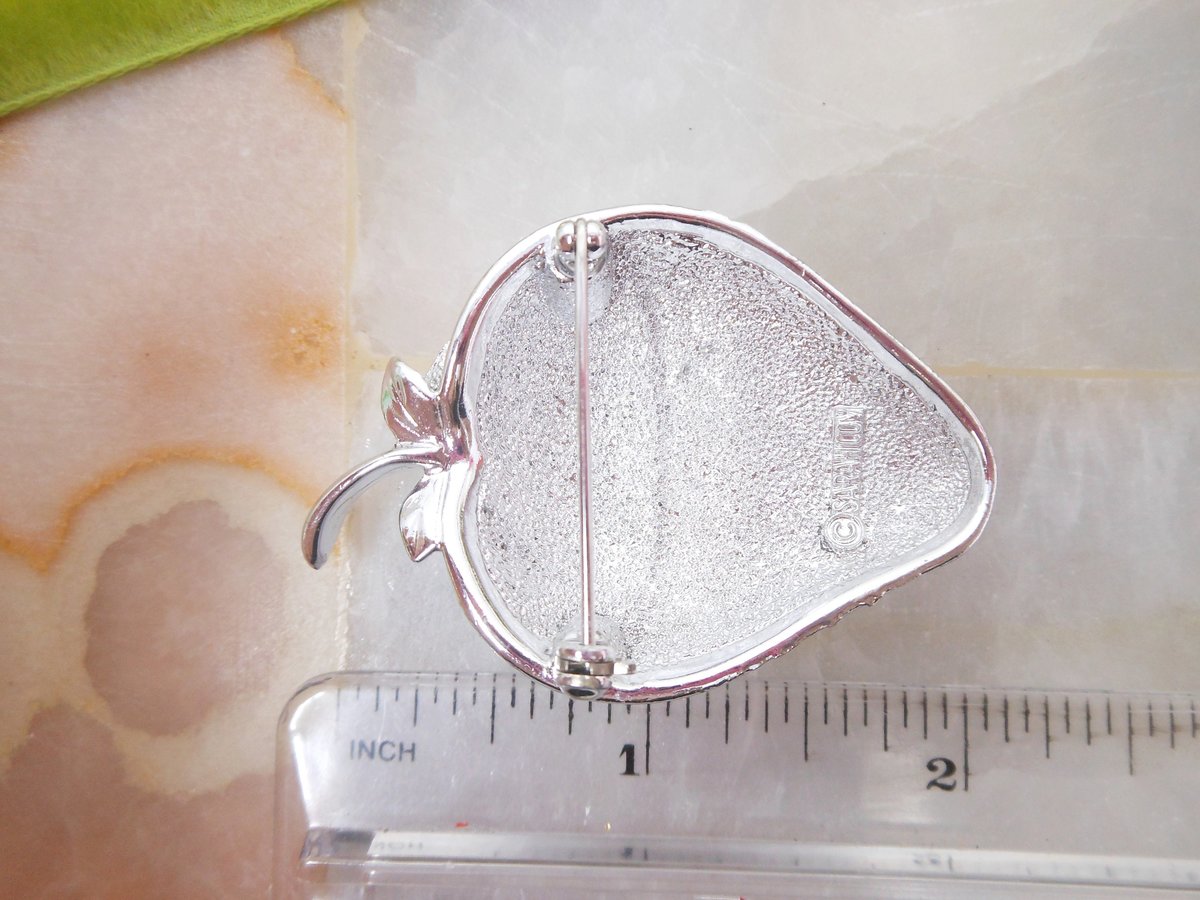 Vintage SARAH COVENTRY Brooch Strawberry Ice Fruit Pin Designer Rockabilly Mid Century Jewelry Gift, VivianJoel.com