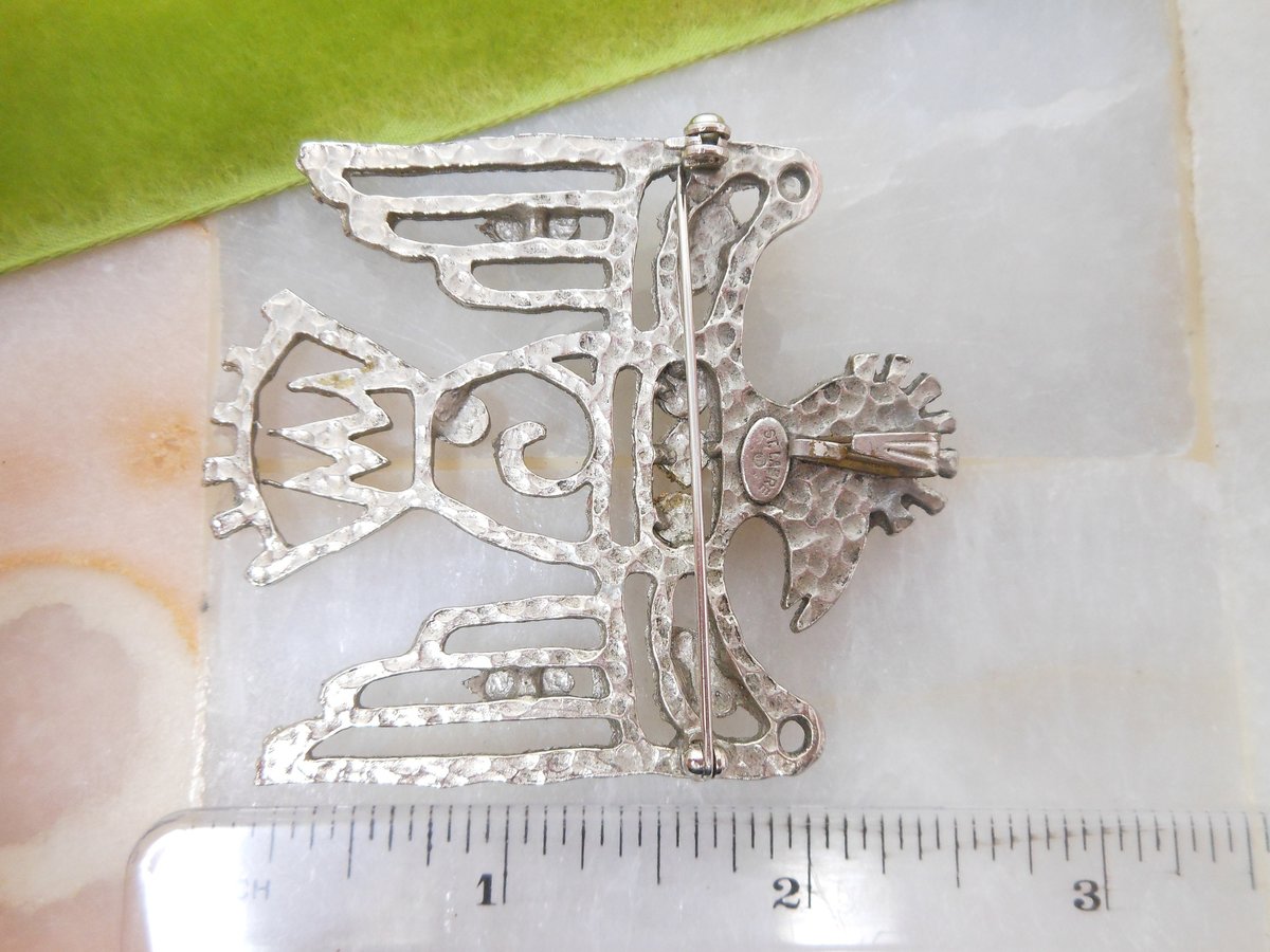 Vintage ST LABRE Thunderbird Brooch Phoenix Pin Pendant Faux Turquoise Southwest Designer Jewelry Gift Mid Century, VivianJoel.com