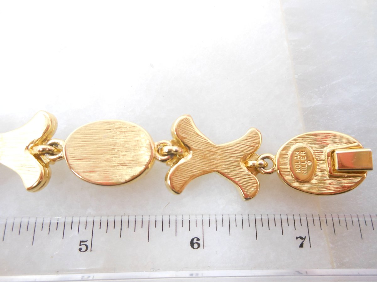 Vintage NOLAN MILLER Pearl Crystal Rhinestone Bracelet X and O Hugs Kisses Wedding Glamour Designer Jewelry Gift, VivianJoel.com