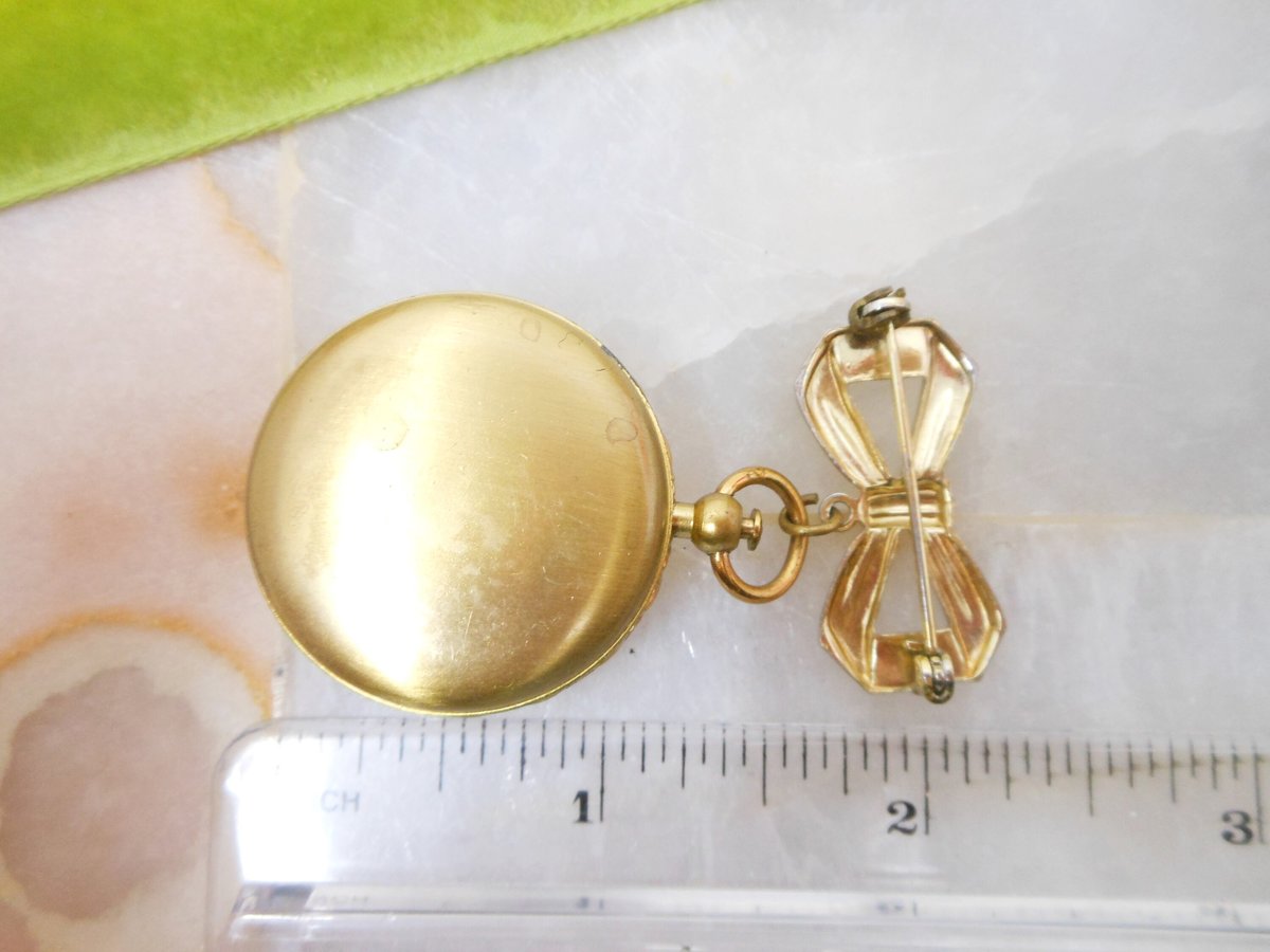 Vintage CORO Locket Charm Dangle Fob Brooch 2 Photo Pin Mid Century Designer Jewelry Gift, VivianJoel.com