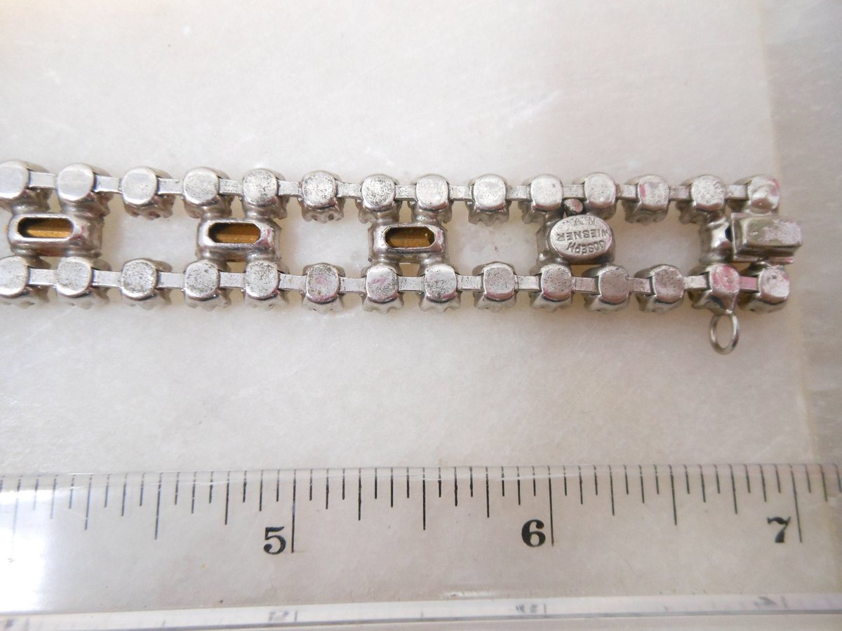 Vintage WEISNER Rhinestone Ice Clear Crystal Art Deco Style Hollywood Glam Jewelry Mid Century, VivianJoel.com