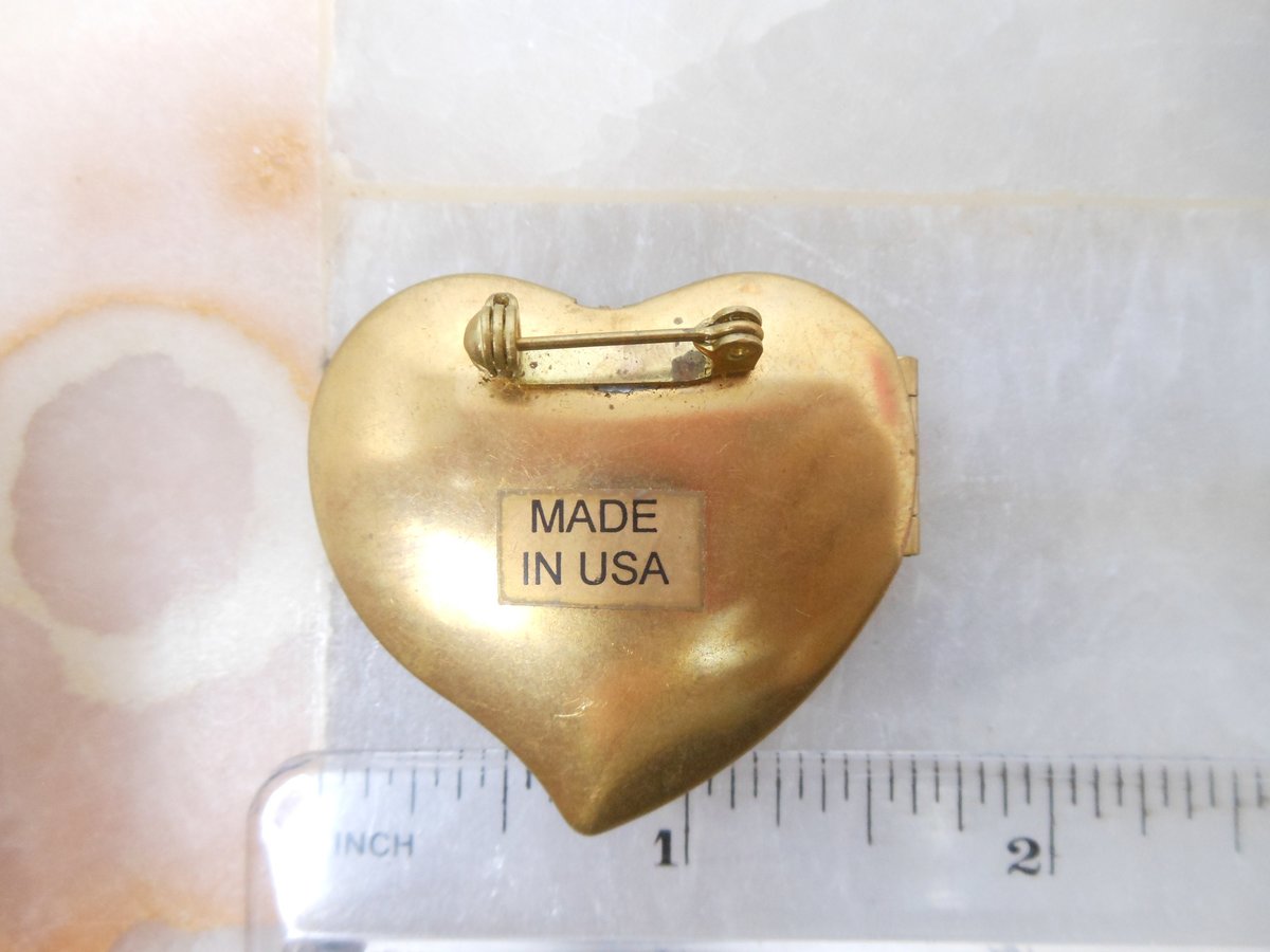 Vintage Perfume Brooch Pin Heart Filigree Pomander Locket Mid Century Vinaigrette Valentine Jewelry Gift, VivianJoel.com