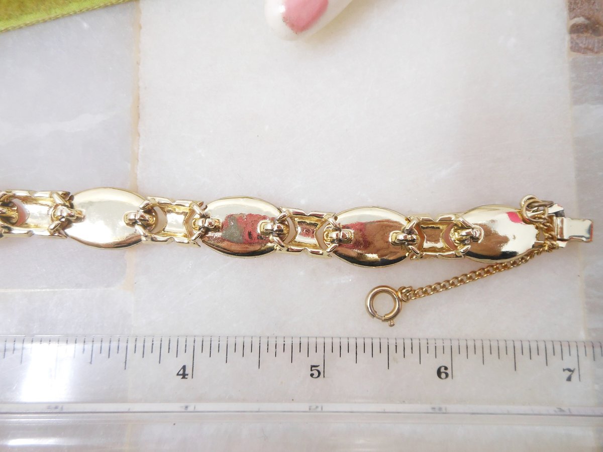 Vintage Pink Moonglow Bracelet Satin Plastic Thermoset Rhinestone Mid Century Jewelry Gift, VivianJoel.com