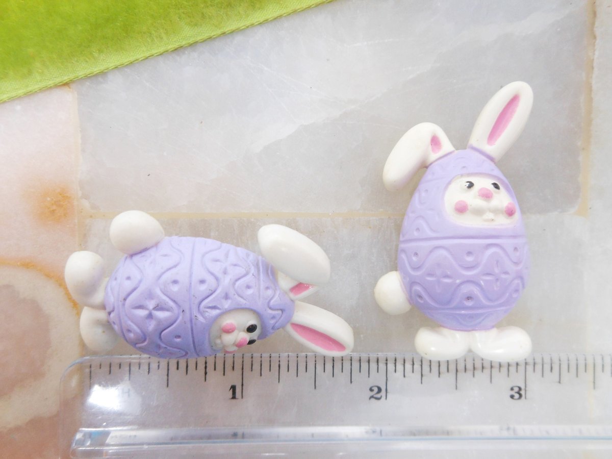 Vintage LOT 2 Easter Bunny Rabbit Egg Pin Brooch Designer AVON Plastic Resin Collectible Jewelry Gift, VivianJoel.com