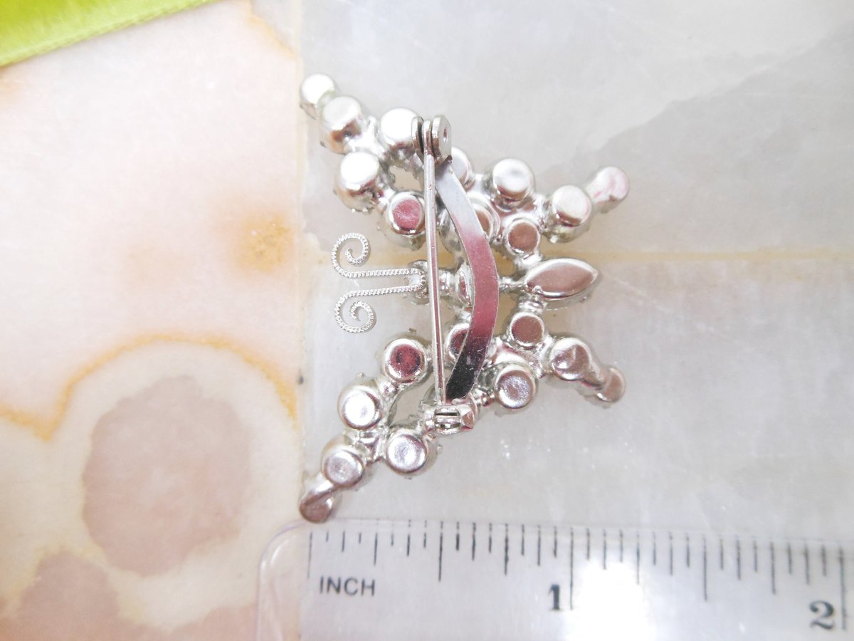 Vintage JULIANA Verified Brooch Butterfly Ice Clear Rhinestone Pin Figural Bug Insect Designer Jewelry Gift Mid Century, VivianJoel.com