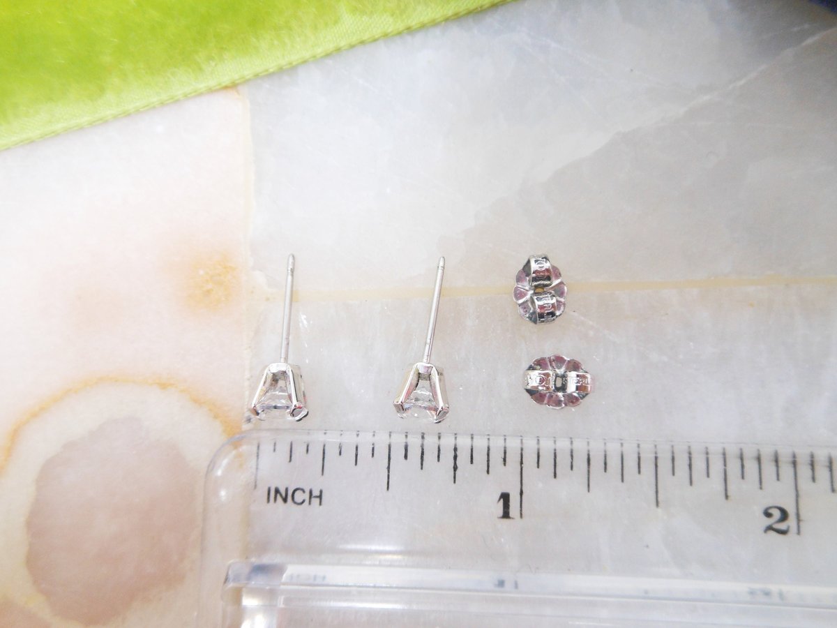 Vintage STERLING SILVER Crystal Earrings Stud Pierced Post IOB Avon Designer Jewelry Gift, VivianJoel.com