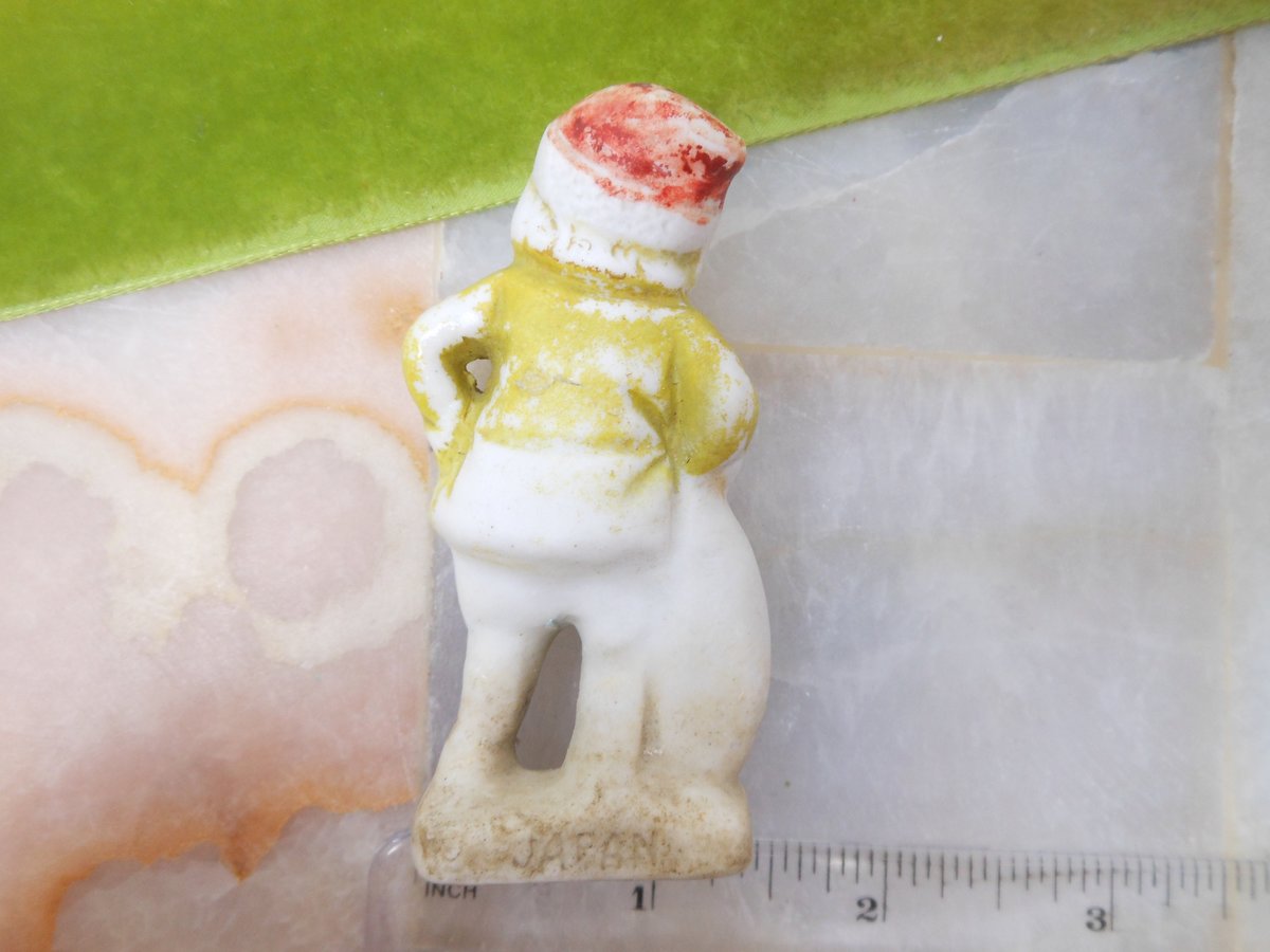 Vintage JAPAN Gnome Pixie Elf Santa Bisque Ceramic Porcelain Christmas Anytime Figurine Mid Century, VivianJoel.com