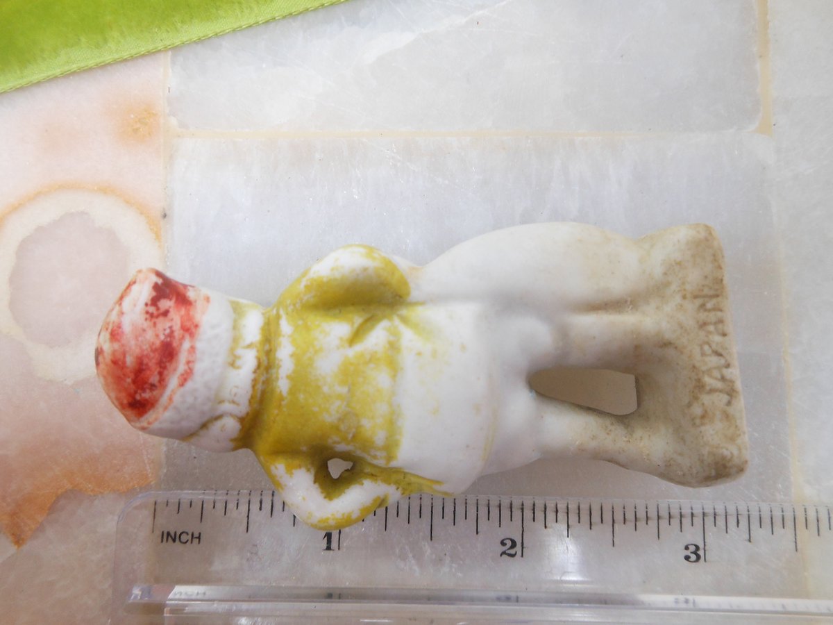 Vintage JAPAN Gnome Pixie Elf Santa Bisque Ceramic Porcelain Christmas Anytime Figurine Mid Century, VivianJoel.com