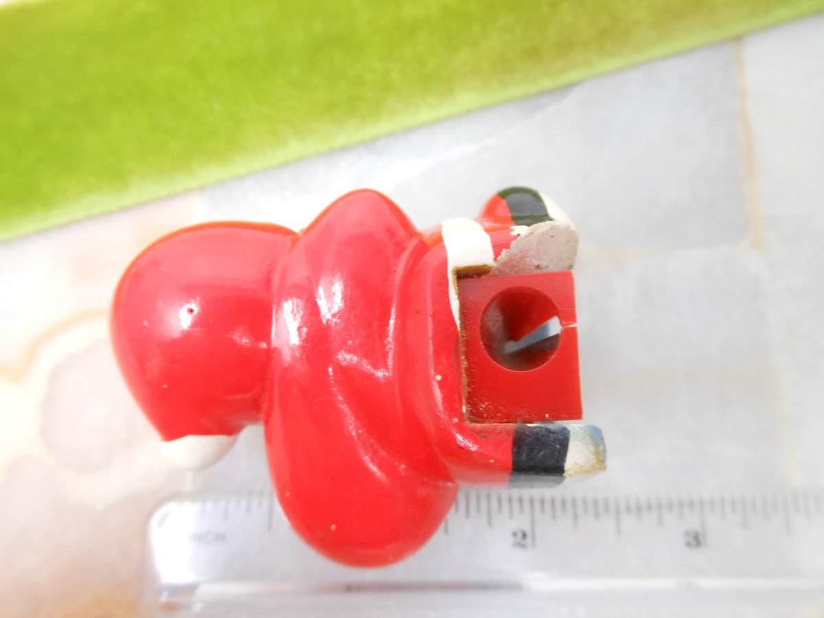 Vintage Christmas Santa Pencil Sharpener Ceramic Plaster Shanghai China Kitschy Gift, VivianJoel.com