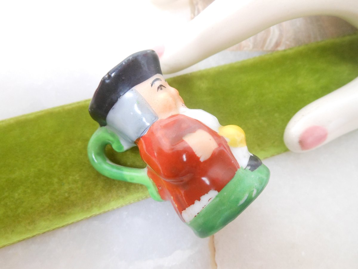 Vintage JAPAN Miniature Toby Mug Colonial Man Mini Ceramic Porcelain Figurine Mid Century Gift, VivianJoel.com