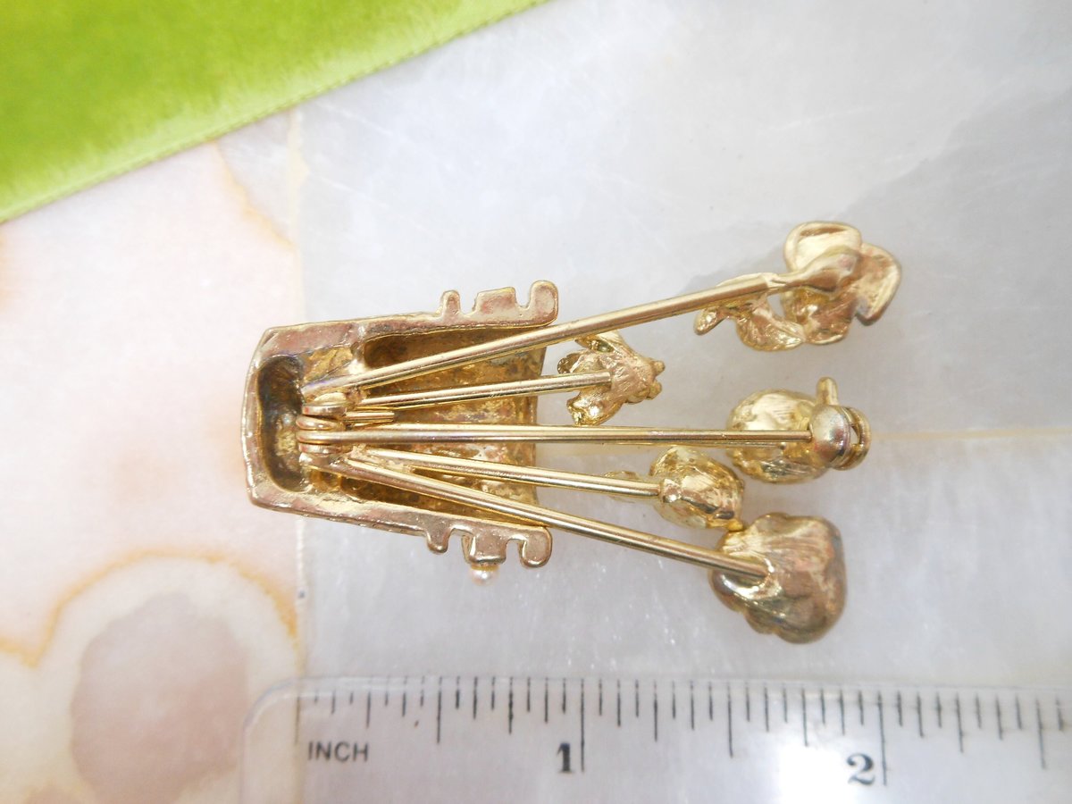 Vintage GOLDETTE Stick Pin Brooch Thimble Bouquet Cameo Bee Snake Ornate Victorian Revival Designer Mid Century Jewelry Gift, VivianJoel.com