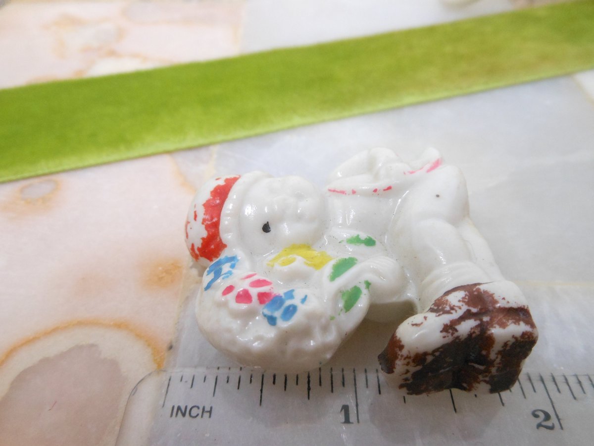 Vintage Miniature JAPAN Flower Girl Porcelain Ceramic Shadowbox Figurine Kitsch Mid Century, VivianJoel.com