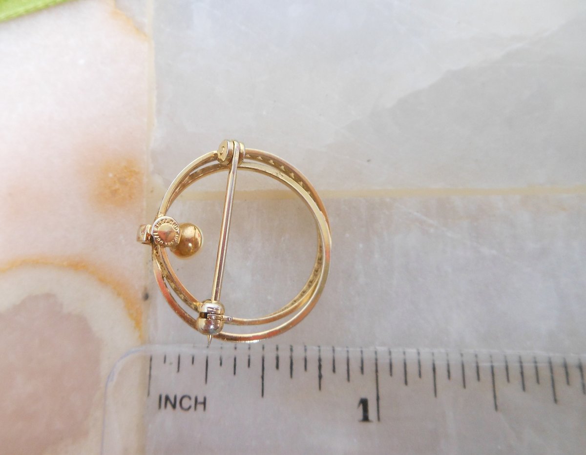 Vintage EKELUND Pearl Brooch Gold Fill Designer Pin GF Petite Filigree Wreath Circle Jewelry Mid Century Gift, VivianJoel.com